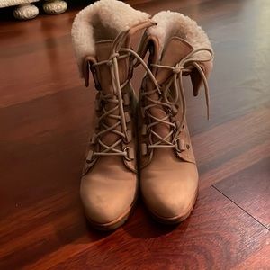 Sorel Women’s 10 After Hours Shearling Boot Oatmeal Leather